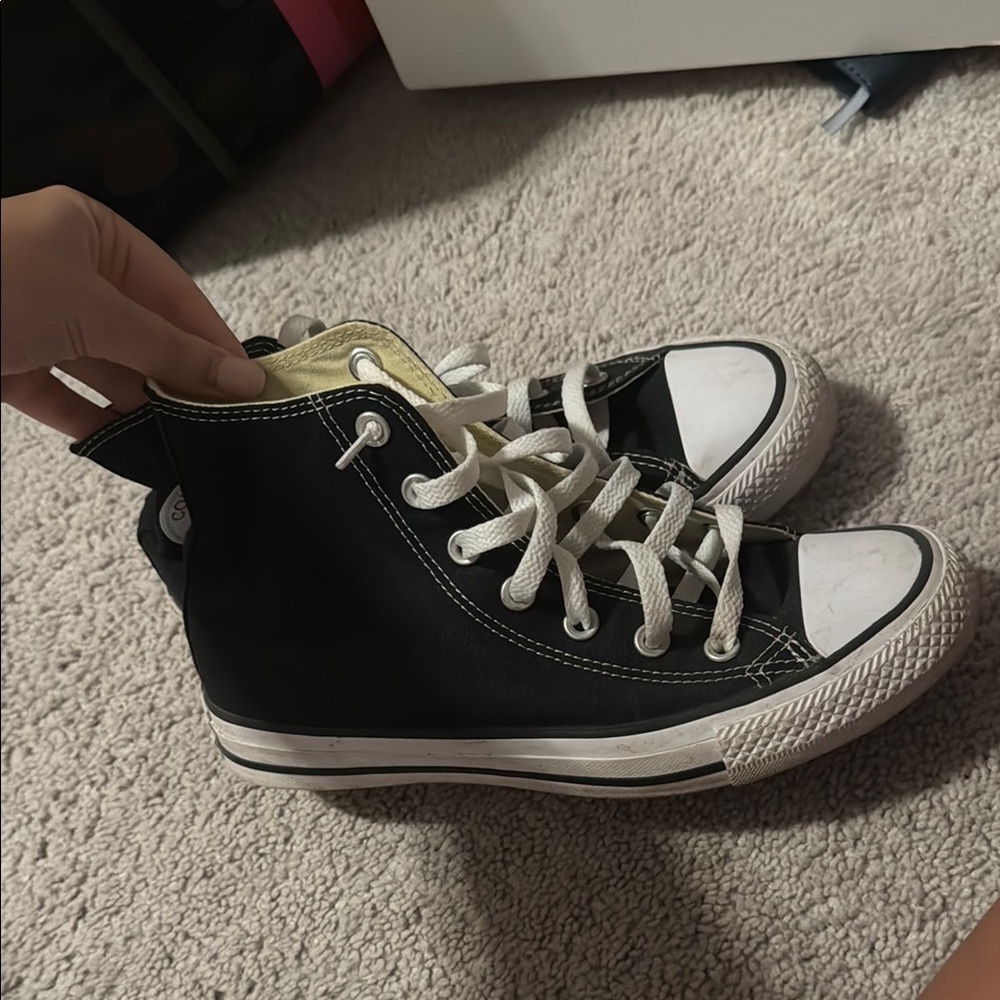 Black high top converse